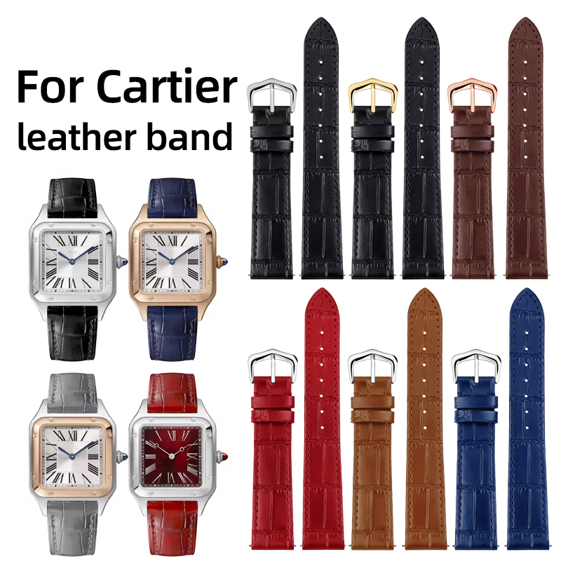 Cartier Watch Tank - Bracelet en cuir véritable pour hommes