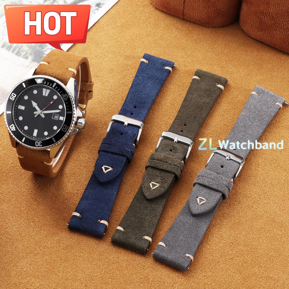 Bracelet de montre en cuir sué - Suede Strap Watch avis et prix