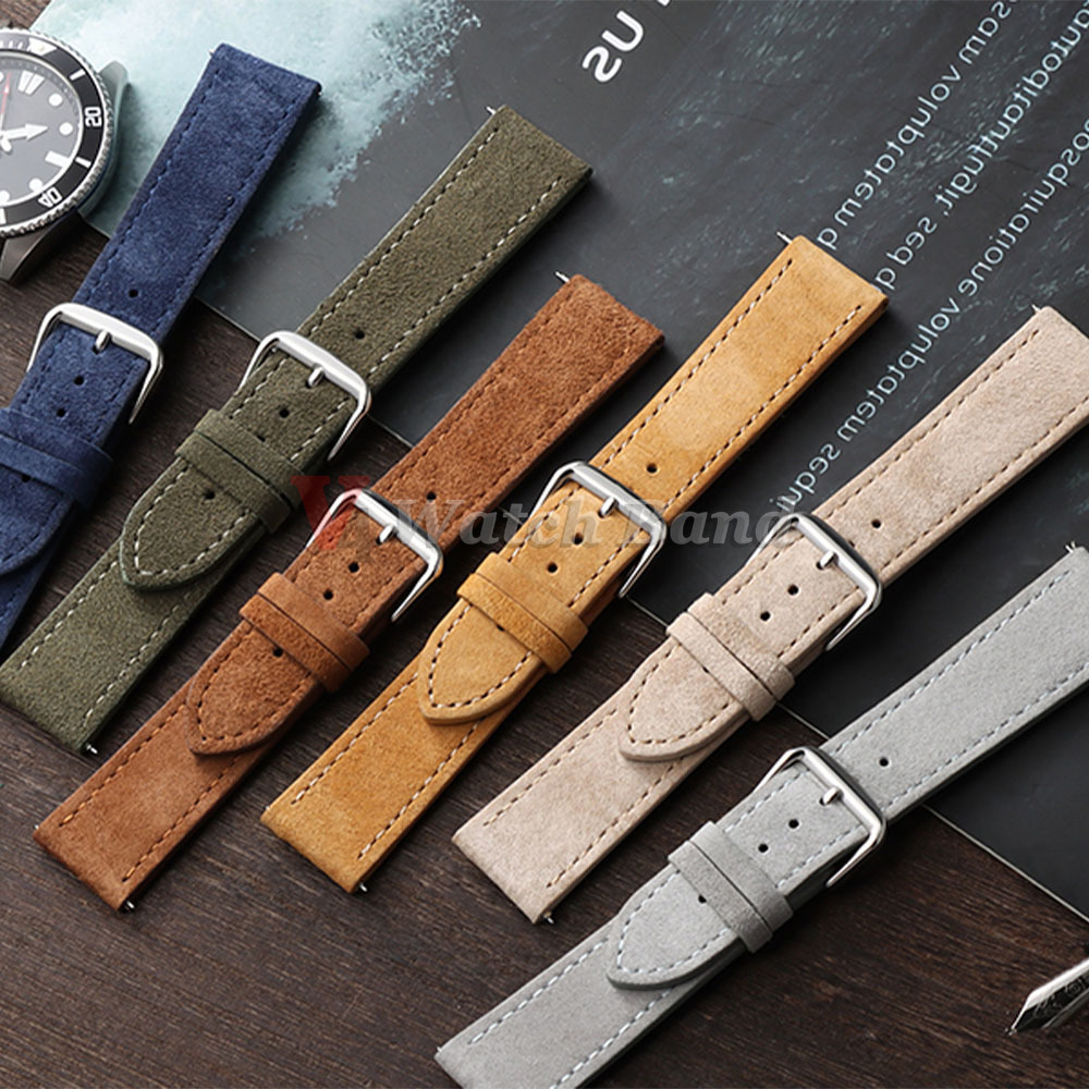 Bracelet de montre en cuir sué - Suede Strap Watch avis et prix