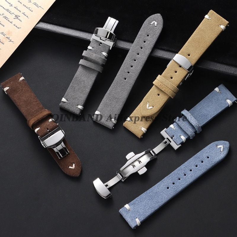 Bracelet de montre en cuir sué - Suede Strap Watch avis et prix