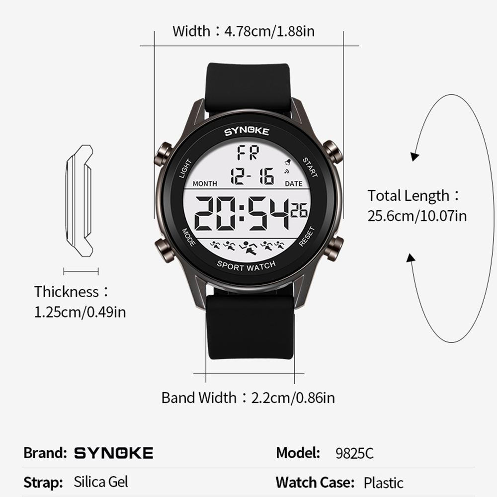 SYNOKE-Montre numérique étanch - Rubber Strap Diver avis et prix
